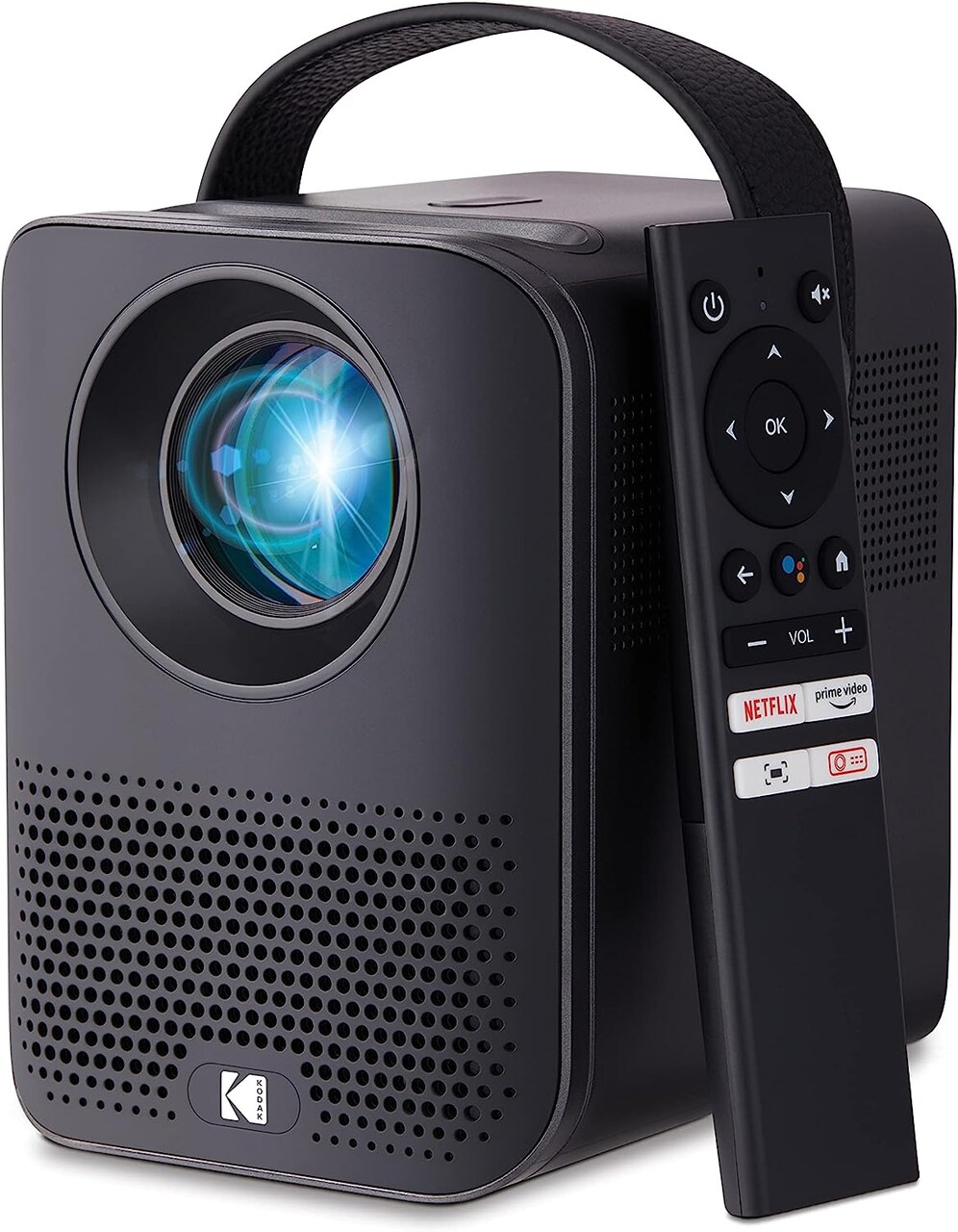 KODAK FLIK HD9 Smart Projector, 1080p Projector With Wifi and Bluetooth W/Android TV, Built-in Speakers & Voice Remote